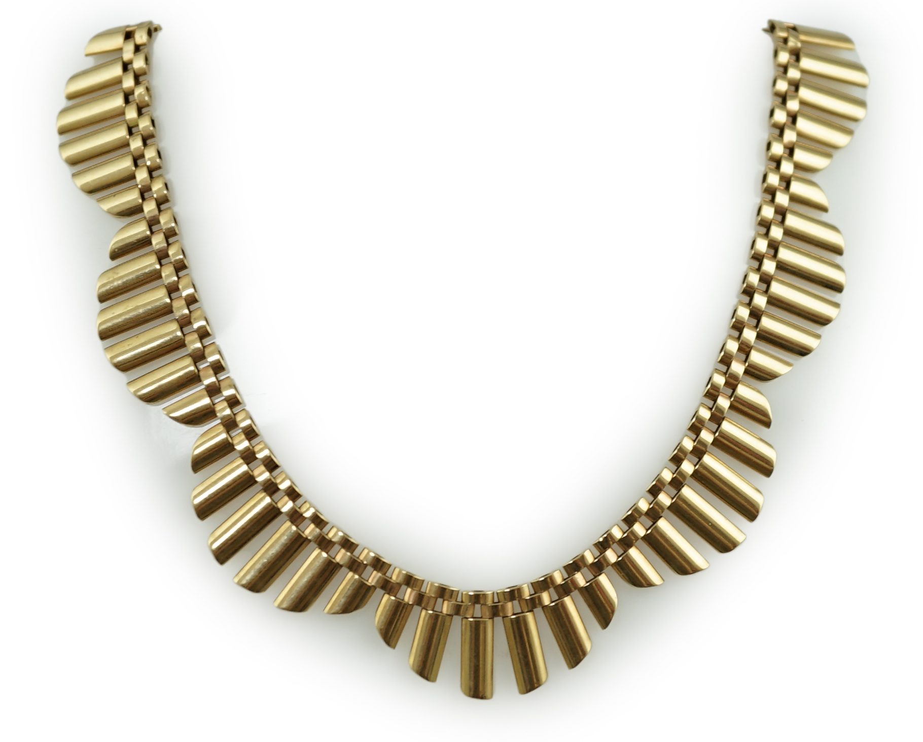 A 1970's 9ct gold fringe necklace